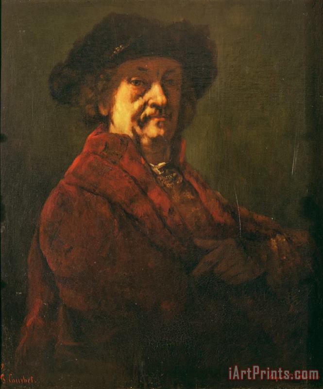 Gustave Courbet Copy of a Rembrandt Self Portrait Art Print