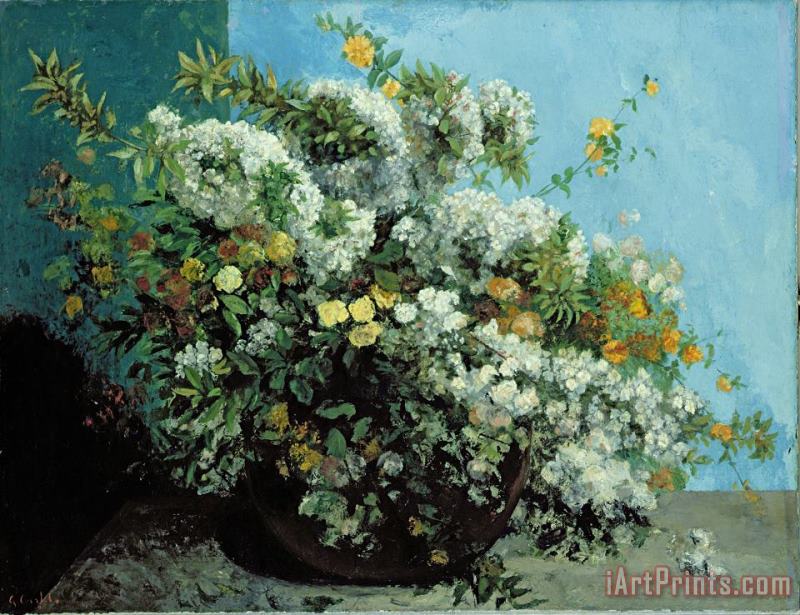 Gustave Courbet Flowering Branches and Flowers Art Print