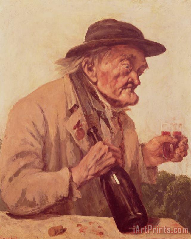 Old Man with a Glass of Wine painting - Gustave Courbet Old Man with a Glass of Wine Art Print