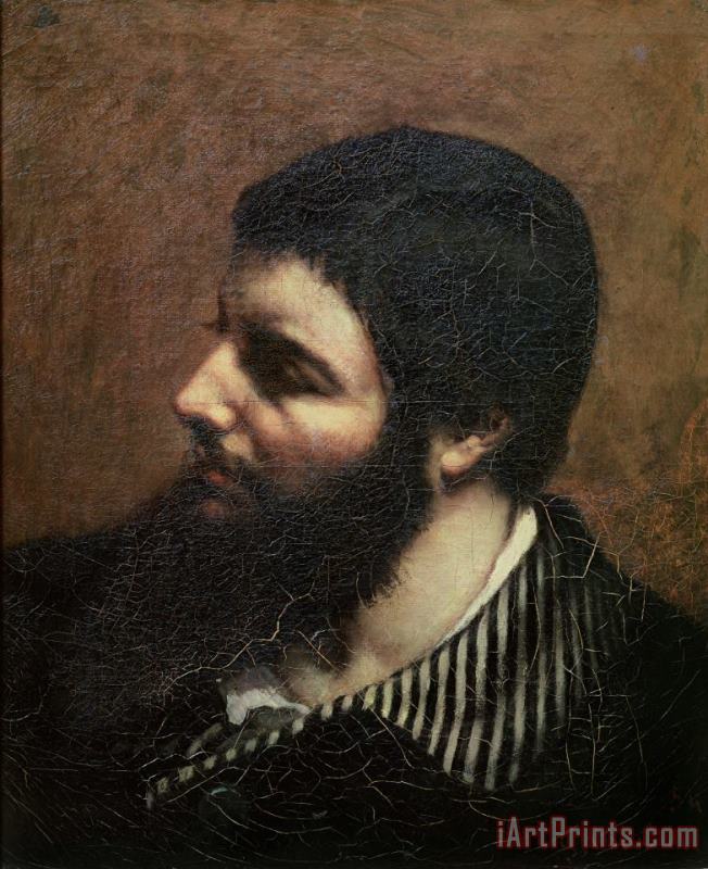Self Portrait with Striped Collar painting - Gustave Courbet Self Portrait with Striped Collar Art Print