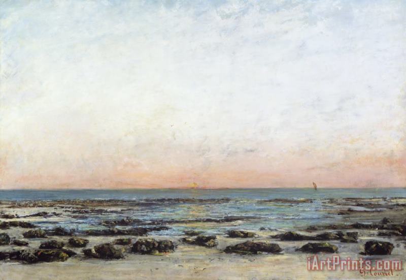 Sunset painting - Gustave Courbet Sunset Art Print