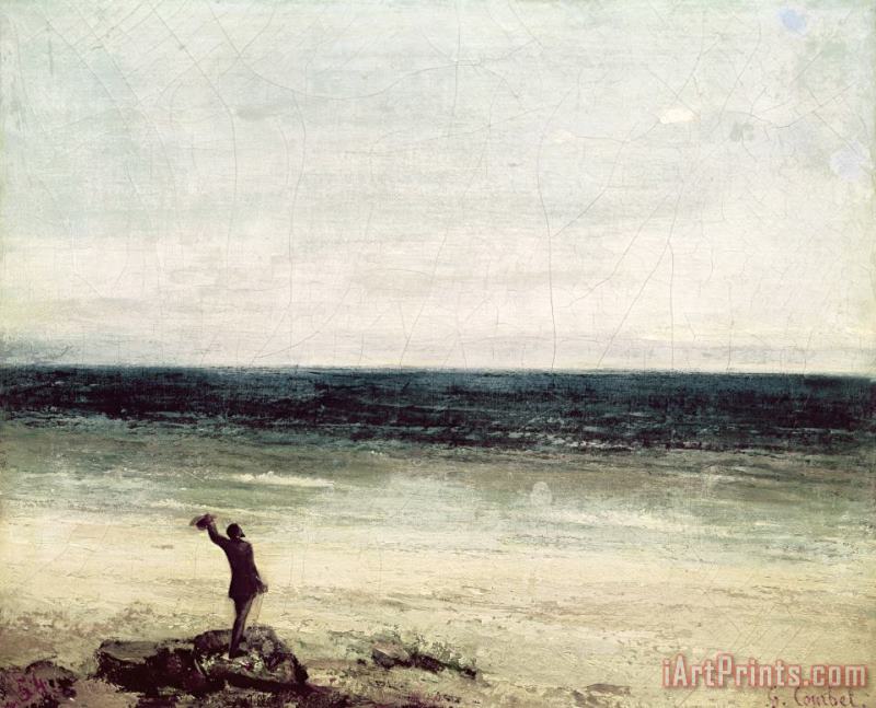 Gustave Courbet The Artist on the Seashore at Palavas Art Print