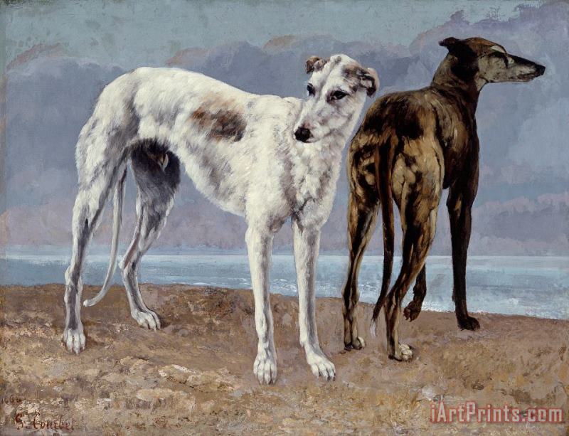 The Greyhounds of The Comte De Choiseul painting - Gustave Courbet The Greyhounds of The Comte De Choiseul Art Print