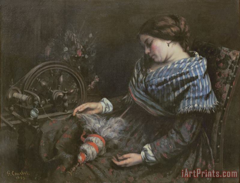 Gustave Courbet The Sleeping Embroiderer Art Painting
