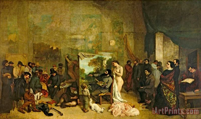 The Studio of The Painter, a Real Allegory painting - Gustave Courbet The Studio of The Painter, a Real Allegory Art Print