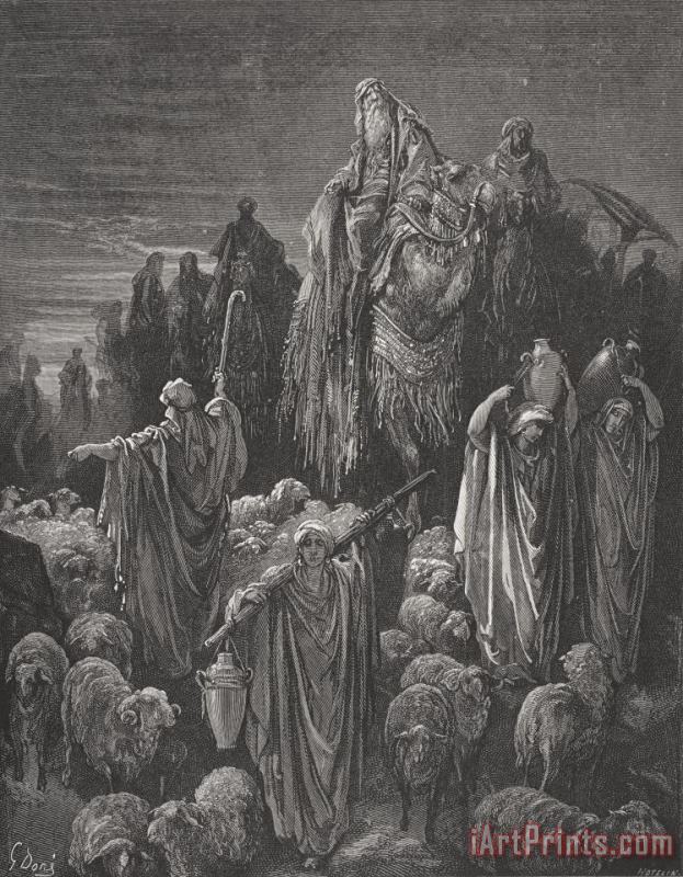 Gustave Dore Jacob Goeth Into Egypt Art Print