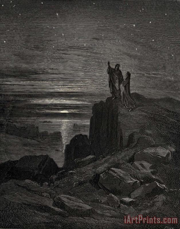 The Inferno, Canto 34, Lines 133 Thus Issuing We Again Beheld The Stars. painting - Gustave Dore The Inferno, Canto 34, Lines 133 Thus Issuing We Again Beheld The Stars. Art Print