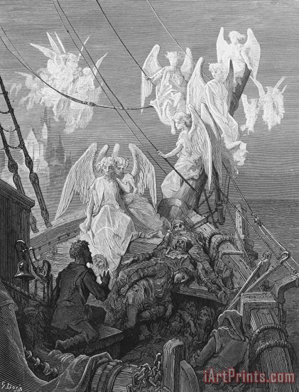 Gustave Dore The Mariner Sees The Band Of Angelic Spirits Art Print