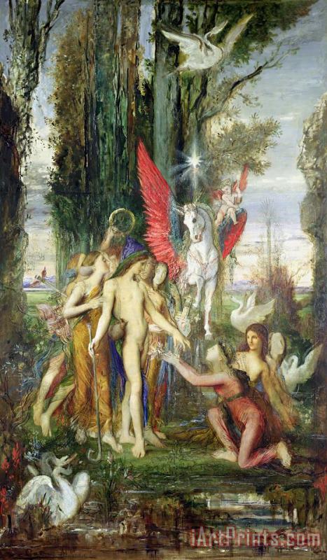 Gustave Moreau Hesiod And The Muses Art Print