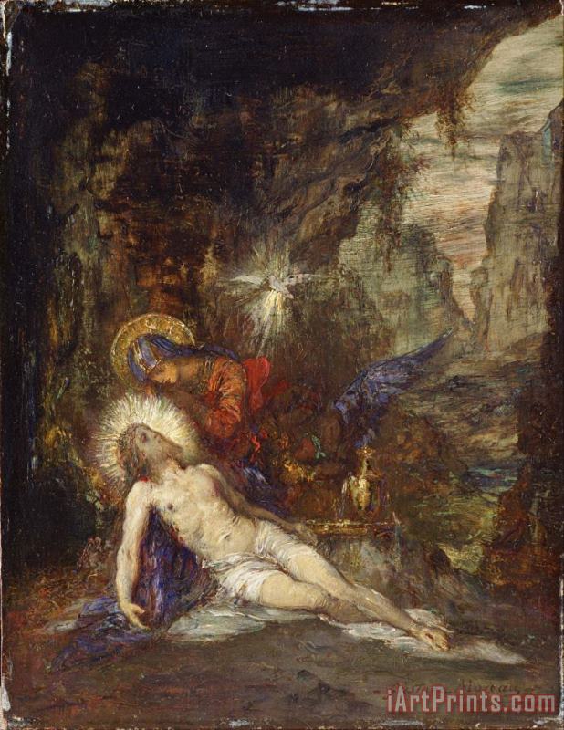 Pieta painting - Gustave Moreau Pieta Art Print