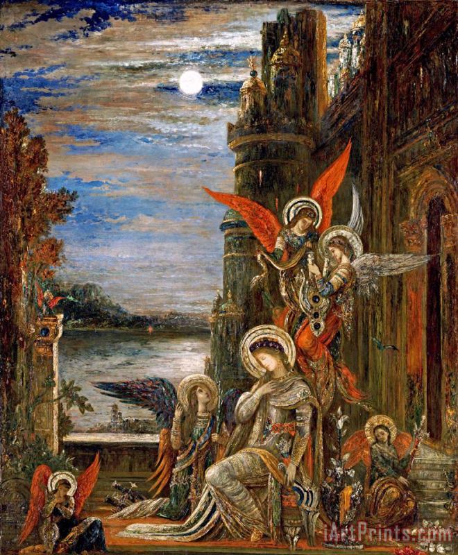 Gustave Moreau Saint Cecilia. (the Angels Announcing Her Coming Martyrdom) Art Painting