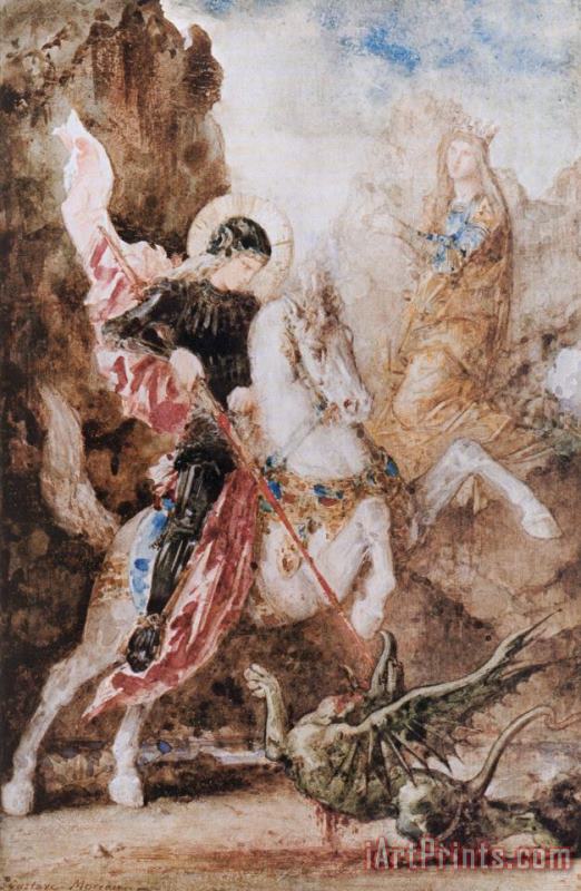 St. George painting - Gustave Moreau St. George Art Print