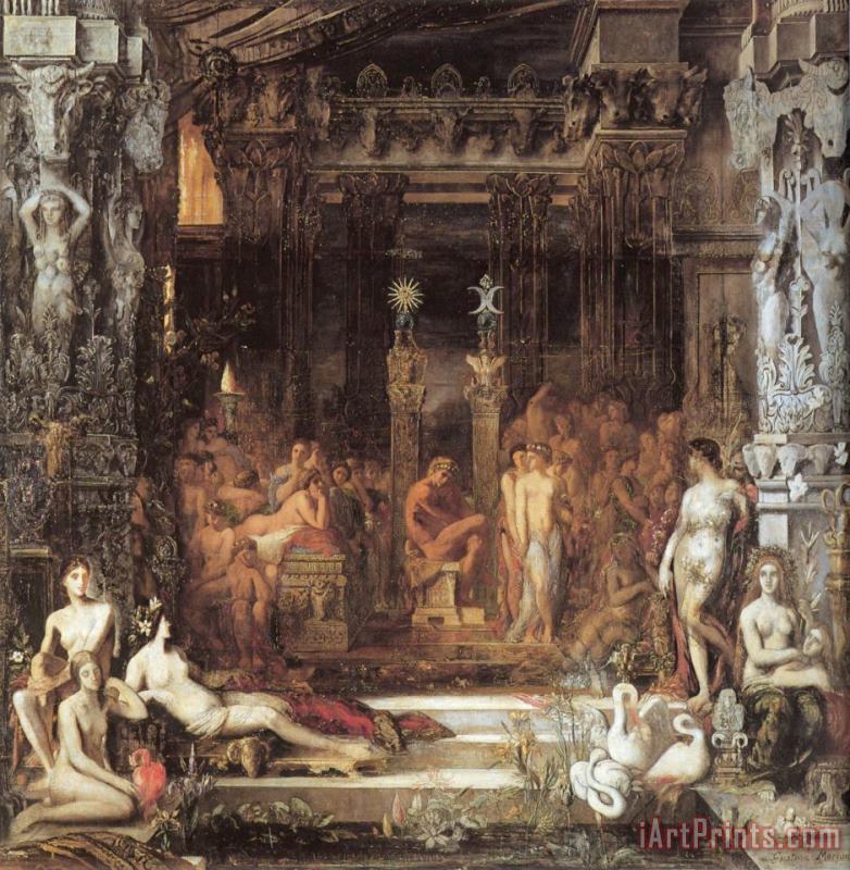 The Daughters of Thespius painting - Gustave Moreau The Daughters of Thespius Art Print