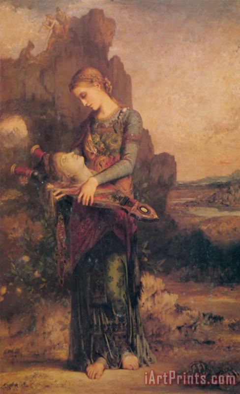 Gustave Moreau Thracian Girl Carrying The Head of Orpheus on His Lyre Art Painting