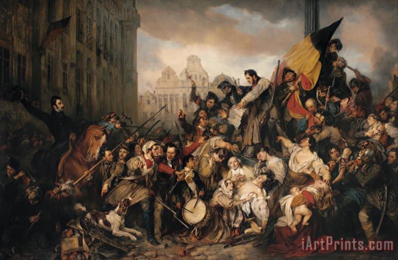 Episode of The September Days 1830, on The Grand Place of Brussels painting - Gustave Wappers Episode of The September Days 1830, on The Grand Place of Brussels Art Print