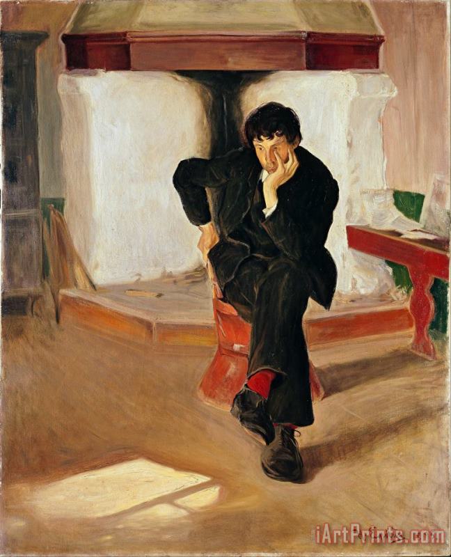 Halfdan Egedius The Dreamer. Portrait of The Painter Torleiv Stadskleiv. Art Painting