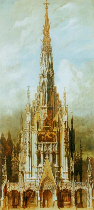 Gothic Cemetary, St. Michaels, Front Tower painting - Hans Makart Gothic Cemetary, St. Michaels, Front Tower Art Print