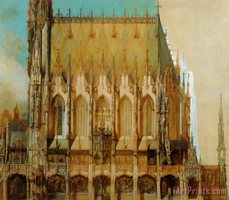 Gothic Cemetary, St. Michaels, Side View painting - Hans Makart Gothic Cemetary, St. Michaels, Side View Art Print