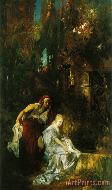 Hans Makart Snow White Receives The Poisoned Comb Art Painting