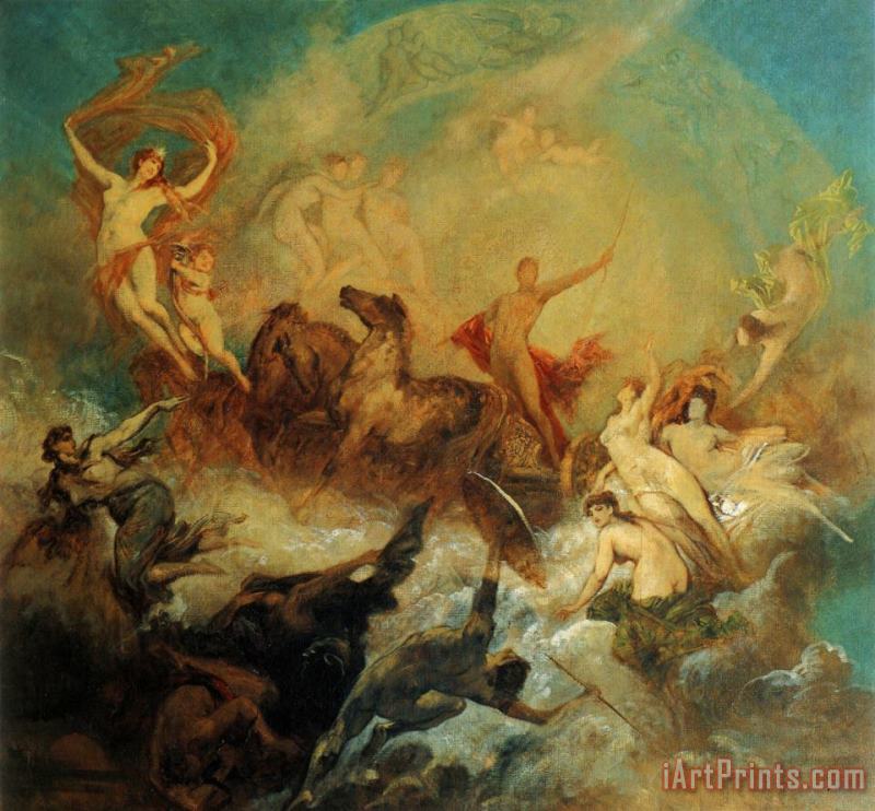 Hans Makart The Victory of Light Over Darkness Art Painting