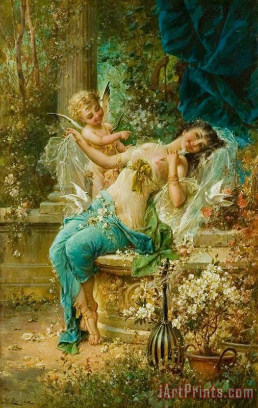 Hans Zatzka Arrow of Cupid Art Painting