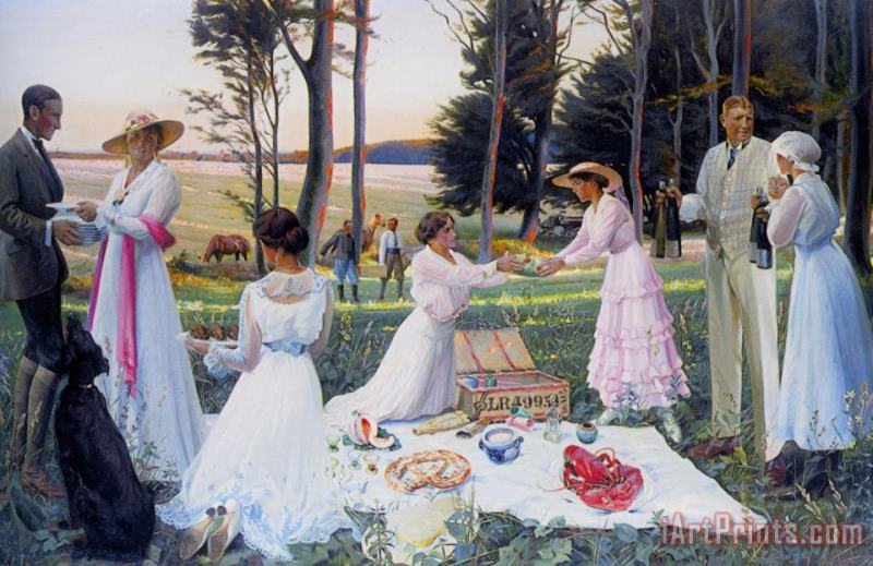 Harald Slott Moller The Afternoon Picnic Art Painting