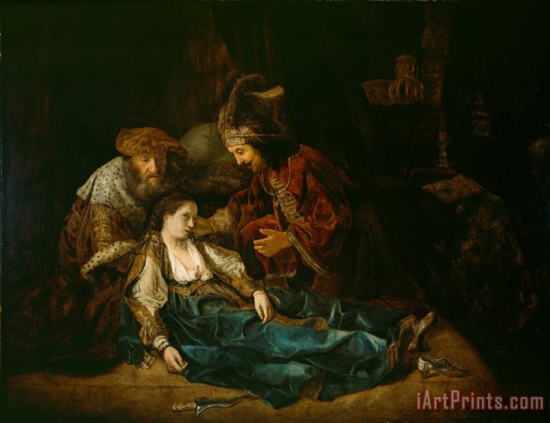 Harmensz van Rijn Rembrandt The Death of Lucretia - mid 1640s Art Print