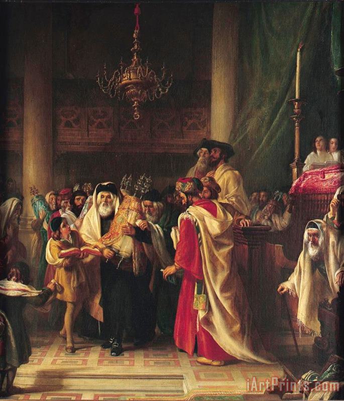 Procession of The Law painting - Hart, Solomon Alexander, R a Procession of The Law Art Print