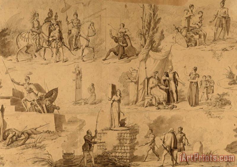 Six Scenes From The Life of Jeanne D'arc painting - Hartmann Et Fils Manufactory Six Scenes From The Life of Jeanne D'arc Art Print