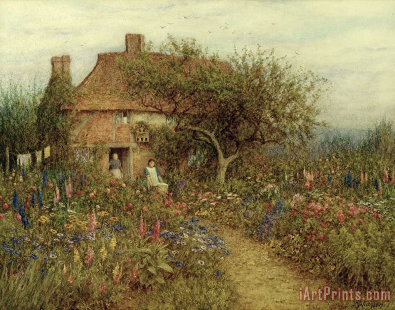 Helen Allingham A Cottage near Brook Witley Surrey Art Print