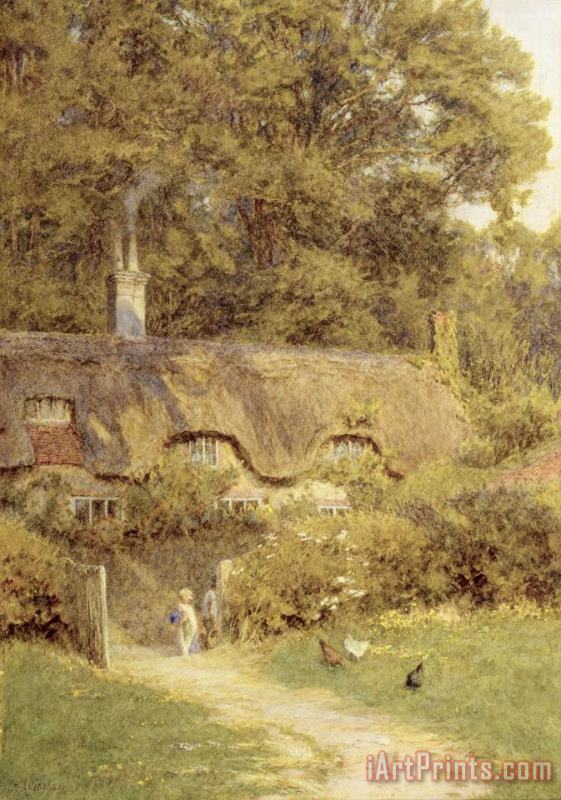 Cottage at Farringford Isle of Wight painting - Helen Allingham Cottage at Farringford Isle of Wight Art Print