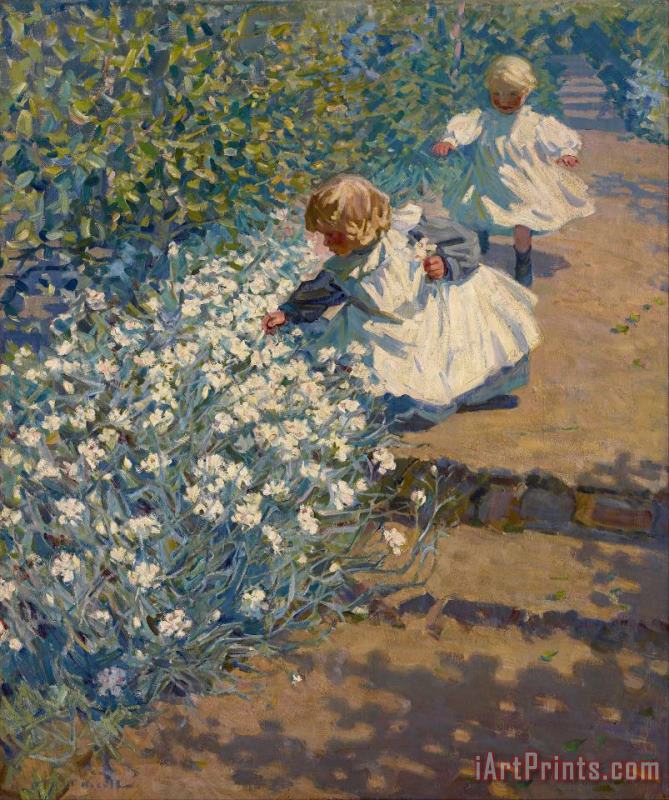 Helen Galloway Mcnicoll Picking Flowers Art Painting