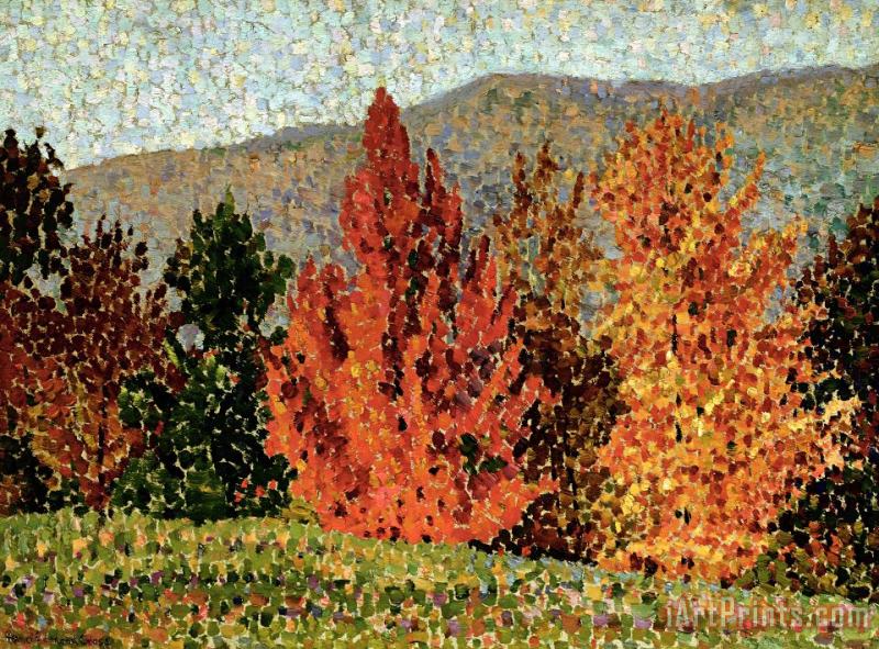 Autumn Landscape painting - Henri-Edmond Cross Autumn Landscape Art Print