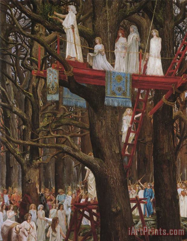 Druids Cutting The Mistletoe on The Sixth Day of The Moon painting - Henri-Paul Motte Druids Cutting The Mistletoe on The Sixth Day of The Moon Art Print