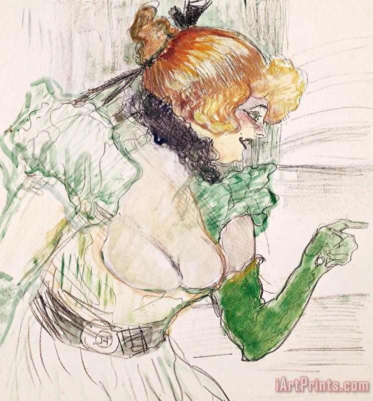Henri de Toulouse-Lautrec Artist With Green Gloves - Singer Dolly From Star At Le Havre Art Painting