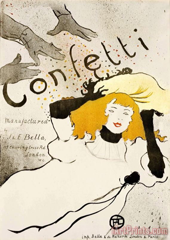 Confetti painting - Henri de Toulouse-Lautrec Confetti Art Print