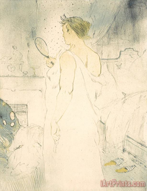 Henri de Toulouse-Lautrec Femme a Glace La Glace a Main (woman with Mirror Mirror in Hand), From The Elles Series Art Painting