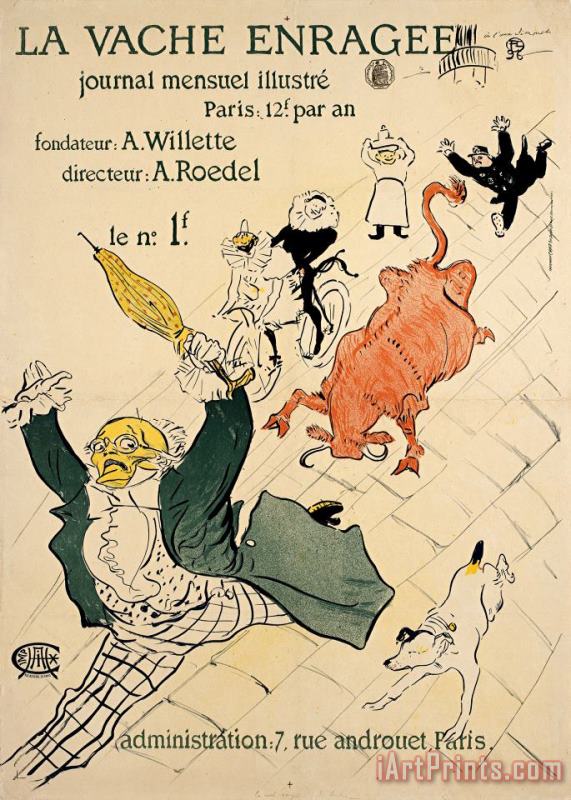 Henri de Toulouse-Lautrec La Vache Enragee (the Mad Cow) Art Print