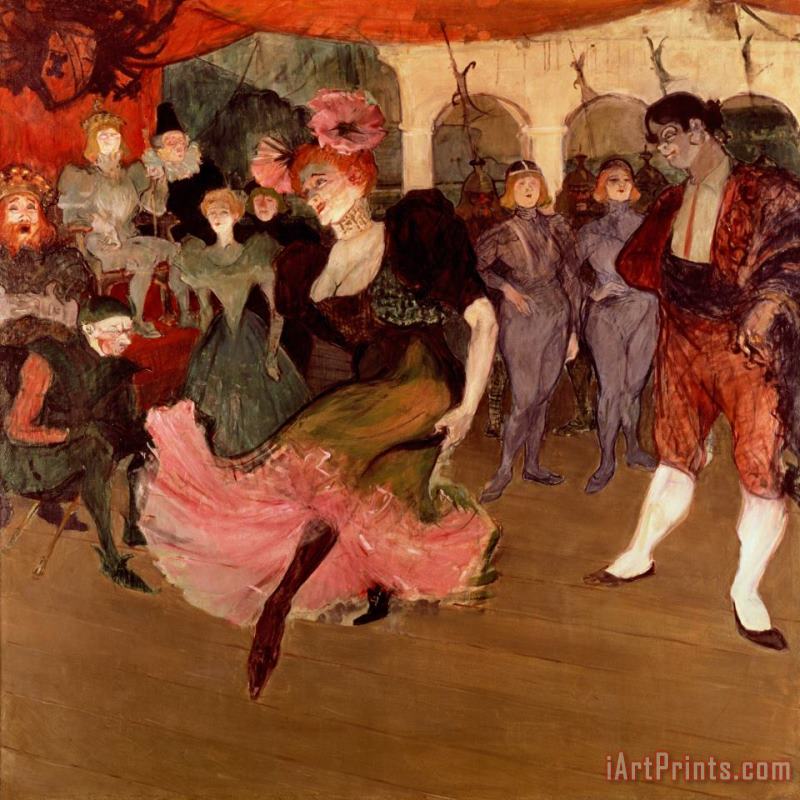 Marcelle Lender dancing the Bolero in Chilperic painting - Henri de Toulouse-Lautrec Marcelle Lender dancing the Bolero in Chilperic Art Print
