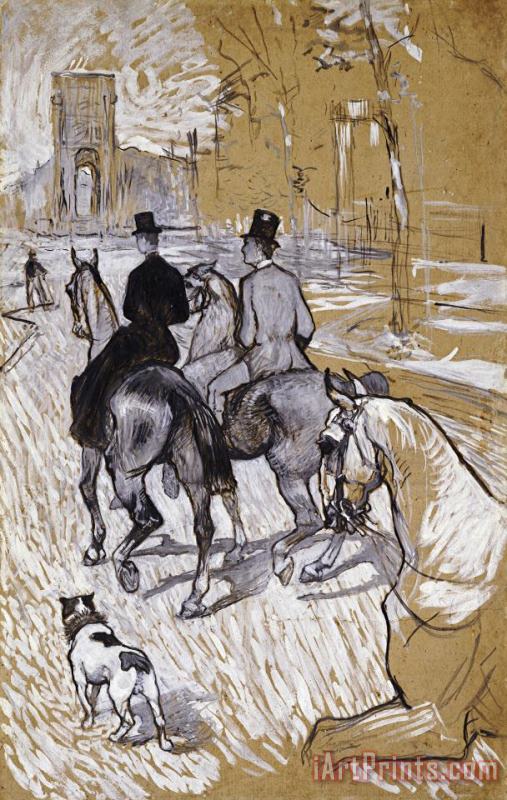 Riders on The Way to The Bois Du Bolougne painting - Henri de Toulouse-Lautrec Riders on The Way to The Bois Du Bolougne Art Print