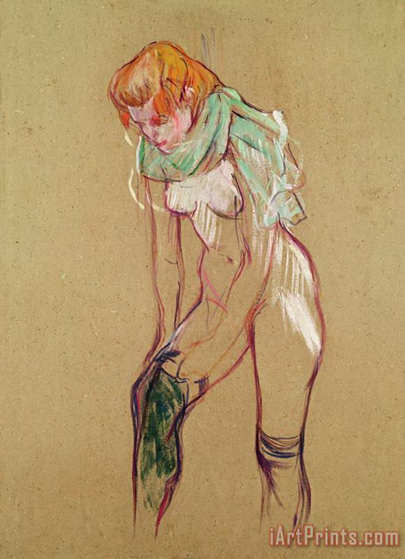 Henri de Toulouse-Lautrec Woman Pulling Up Her Stocking Art Print