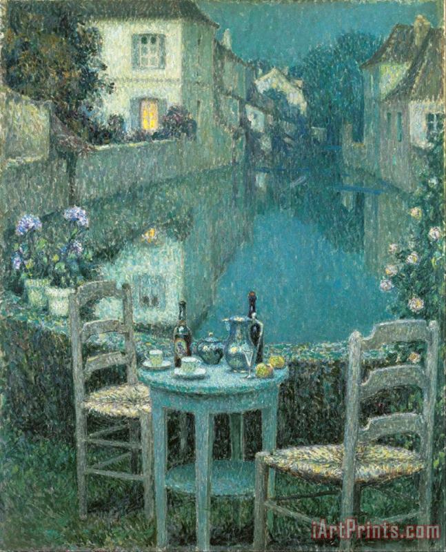 Henri Le Sidaner Small Table in Evening Dusk Art Print