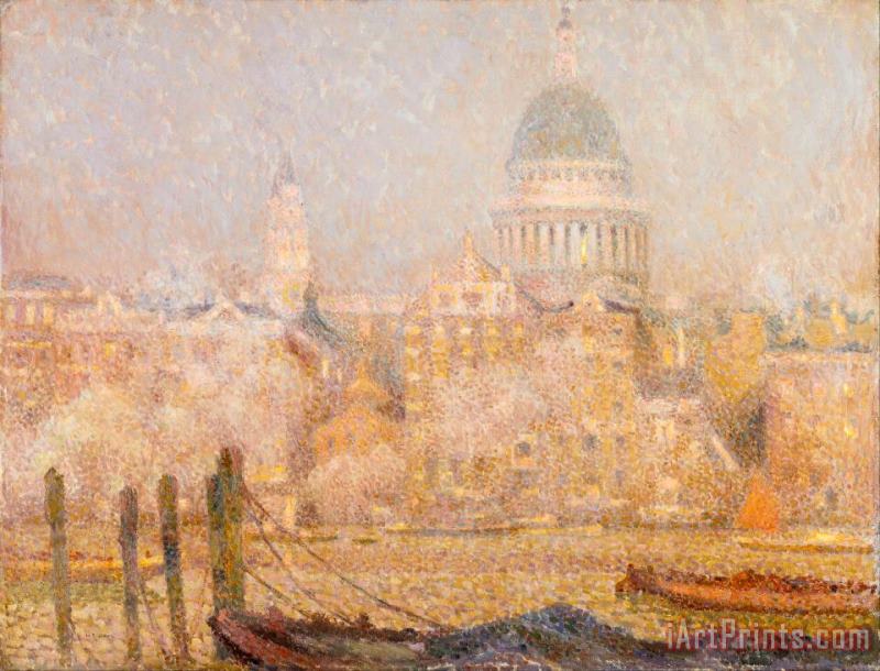 St. Paul's From The River Morning Sun in Winter painting - Henri Le Sidaner St. Paul's From The River Morning Sun in Winter Art Print