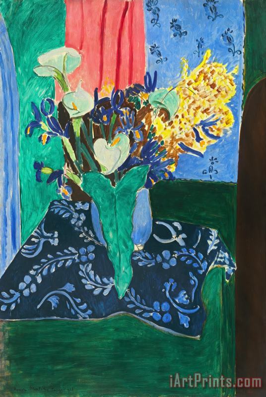 Henri Matisse Calla Lilies Irises And Mimosas 1913 Art Print