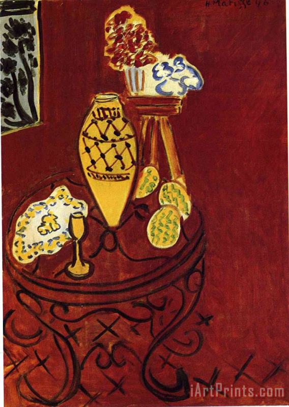 Henri Matisse Interior in Venetian Red 1946 Art Painting