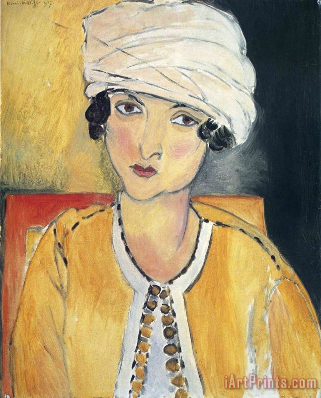 Lorette with Turban And Yellow Vest 1917 painting - Henri Matisse Lorette with Turban And Yellow Vest 1917 Art Print