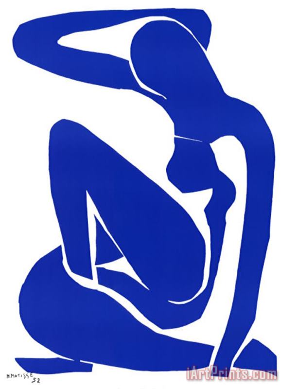 Nu Bleu I C 1952 painting - Henri Matisse Nu Bleu I C 1952 Art Print