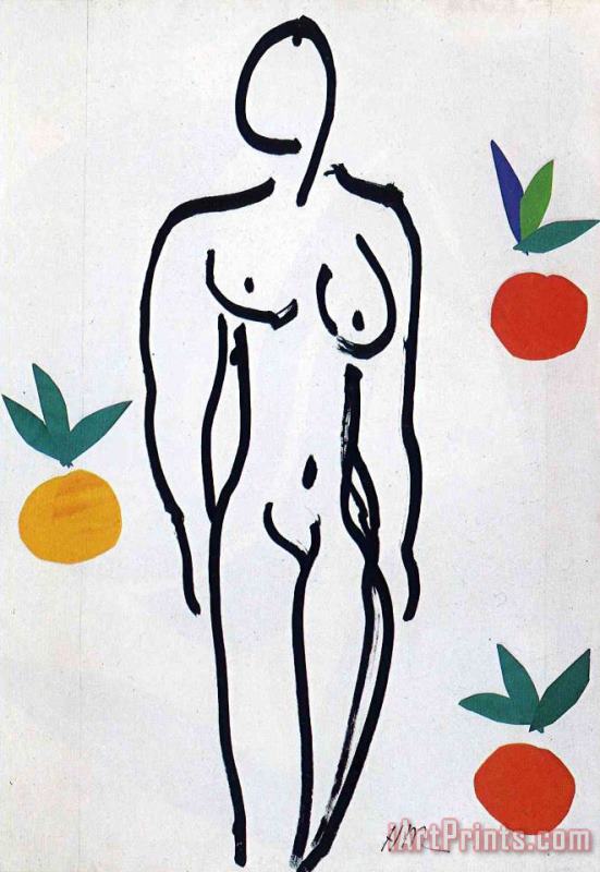 Nude with Oranges 1951 painting - Henri Matisse Nude with Oranges 1951 Art Print