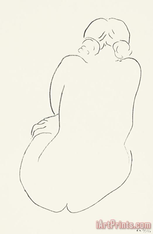 Seated Nude, Viewed From Behind (nu Assis, Vu De Dos) painting - Henri Matisse Seated Nude, Viewed From Behind (nu Assis, Vu De Dos) Art Print