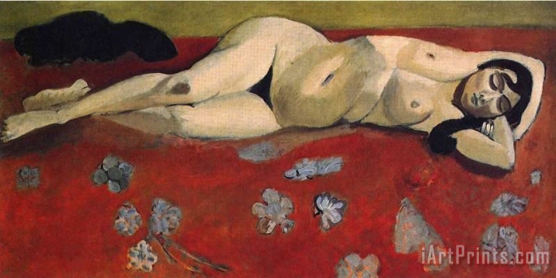 Henri Matisse Sleeping Nude on a Red Background 1916 Art Print